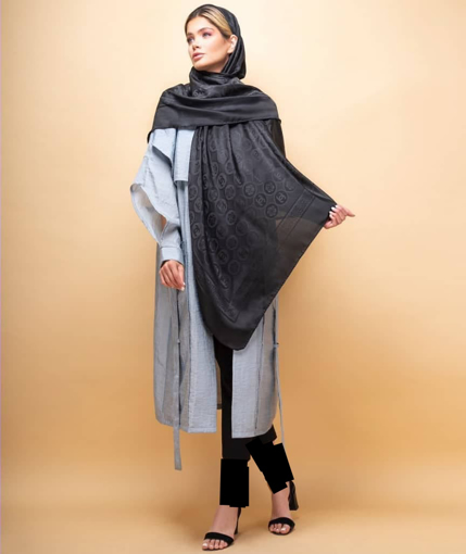 روسری مشکی ابریشم یونیک