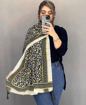 شال نخی طرح برگ