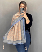 شال نخی طرح برگ
